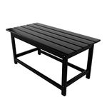 WestinTrends Malibu Outdoor Coffee Table, 35" x 17.5" All Weather Poly Lumber Patio Adirondack Coffee Table for Garden Lawn Porch Balcony, Black