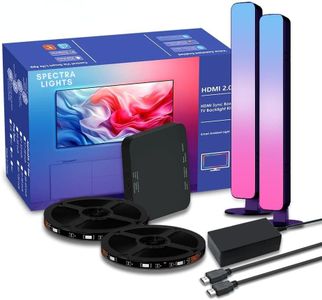 Spectra Lights HDMI Sync Box with LED Bar - TV Backlight + HDMI Sync LED Bar for 40-50 inch TVs with PC, Screen & Music Sync and APP Control, Compatible with Alexa & Google Assistant. (40-50 Inch TV)