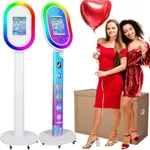 ZLPOWER Photo Booth for iPad 10.2" 10.5" 10.9" 11" 12.9" 13" Selfie Station Shell Stand Customized Logo Photobooth Machine with Honeycomb Boxes for Events Wedding Rental