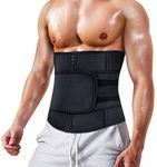 MOLUTAN Men Waist Trainer Trimmer for Weight Loss Tummy Control Compression Shapewear Sweat Belt Body Shaper (Black1, Medium)