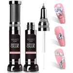 Makartt Nail Rhinestone Glue Gel Kit, 2 x 8ml Dual Head Design Adhesive Nail Gel for Gems, Gem Glue for Nails, Gel Nail Glue, Nail Glue Gel for Rhinestones Crystal Stones Jewels