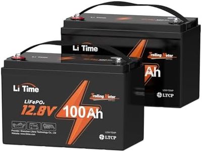 Litime 2 Packs 12V 100Ah TM LiFePO4 Battery with Low Temp Protection, Group 31 Lithium Battery, Up to 15000 Deep Cycles, Perfect for Trolling Motors,Yacht, Marine, Boat, RVs, Home Energy