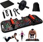 Push Up Board For Men & Women – 60 in 1 Foldable Pushup Board For Home Gym & Office - 60+ Color Code With Multi-Functional Home Workout Equipment - AB Roller, Hand Grip, Jumping Rope - ACTIVE APEX