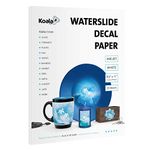 Koala 25 Sheets Waterslide Decal Paper for Inkjet Printer - White 8.5x11 Inch Water Slide Transfer Paper for DIY Tumblers, Mugs, Glasses