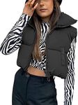 YILEEGOO Womens Gilet Jacket Cropped Quilted Zip Up Vest Waistcoat Puffer Padded Winter Wear Bodywarmer Short Coat