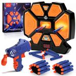 Lehoo Castle Electronic Target for Nerf Guns, Digital Auto Scoring Shooting Target with 4 Modes, Light and Sound Effect, Indoor Outdoor Shooting Game Toy for Kids Boys Girls