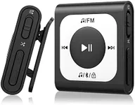 64GB Clip MP3 Player with Bluetooth, AGPTEK A51PL Portable Music Player with FM Radio, Shuffle, No Phone Needed, for Sports(Black)