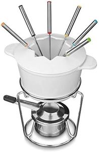 Cuisinart FP-115WS 13-Piece Cast Iron Fondue Set, White