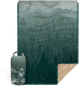 KawaGebo Outdoor Camping Blanket, Sherpa Lining, 78"x56"