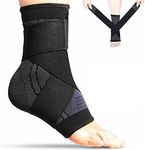 Ankle Support, Adjustable Ankle Brace for Women and Men, Stabilize Ligaments, Eases Swelling and Sprained Ankle, Breathable Compression, One Size Fits All [1 Pc] (Black)