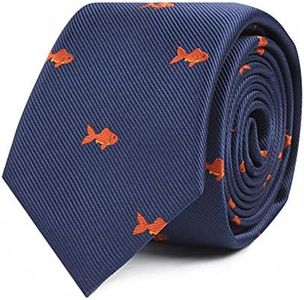 AUSCUFFLINKS Goldfish Tie for Him | Gold Fish Gift for Him | Fish Lover Neckties for Men | Fishing | Birthday Gift for Guys (Goldfish)