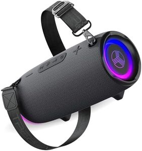 TREBLAB Loud Portable Wireless Bluetooth Speaker, 60W Deep Bass, IPX7 Waterproof Outdoor Speaker, 20H Rechargeable Battery, Built-in Powerbank, TWS Stereo Pairing, Mic, USB-C, Carrying Strap - HD-Max