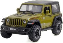 FEXXA Exclusive Alloy Metal Pull Back Die-cast Car Model with Sound Light Mini Auto Toy for Kids Metal Model Toy Car with Sound and Light [New Model] (1:32 Scale New Wrangler Rubicon-Green)