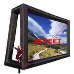 28' Huge Inflatable Movie Screen Outdoor - Seamless Front and Rear Portable Blow Up Theater Projection Screen for Churches, Grand Parties, Backyard Pool Fun(28ft)