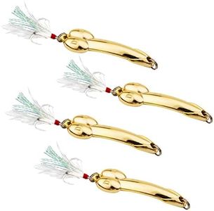 4Pack Funny Fishing Lures for Men Saltwater Fishing Lures Set Metal Jigging Spoons for Bass Fishing Crank Baits Topwater Lures Tackle Gear for Mackerel Striper Bluefish