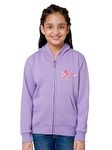 Alan Jones Clothing Solid Cotton Girls Hooded Regular Sweatshirt (Light Purple_11-12 Years)