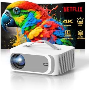 [1000ANSI/Built-in-Apps/25W Dolby Audio] Smart Projector 4K, Mini Projector Bluetooth 5.2 & WiFi 6: 4D/4P Keystone+Auto Focus, Native 1080P, HDR10+, Lisowod Portable Projecteur for Outdoor Movie