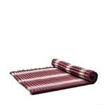 Leewadee Rollable Floor Mat XL – Comfortable and Rollable Thai Mattress, Large Massage Mat Filled with Eco-Friendly Kapok, 190 x 145 cm, brown red
