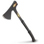 Estwing Special Edition Camper's Axe - 26" Wood Splitting Tool with All Steel Construction & Shock Reduction Grip - E45ASE,Black-Special Edition