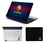 Namo Arts Laptop Accessories Combo FC Barcelona Blue Laptop Skin Sticker, Mouse Pad and Palmrest Skin for HP-Dell-Lenovo-Acer-Asus - 14 Inch Laptops ( 14 inch x 9.3 inch)