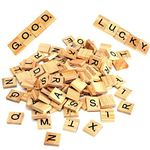 300 Pcs Letters Tiles for Scrabble, Wooden Alphabet Tiles for Crafts Wall Gift Christmas Tree Decor, 20 * 18 * 5mm