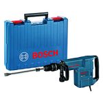 Bosch Professional Demolition Hammer with SDS max GSH 11 E (110V, 1.500W, incl. Auxiliary Handle, Flat Chisel, SDS max, RTec Sharp, 400 mm, Grease Tube, Machine Cloth, in Carrying case)