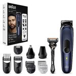 Braun All-in-One Trimmer for Men, From Gillette, 11-in-1, For Face, Hair, Body, Ear, Nose, Private parts, 100-Min Runtime, Waterproof, precision trimmer, 5-quick charge, Body Trimmer, MGK7450