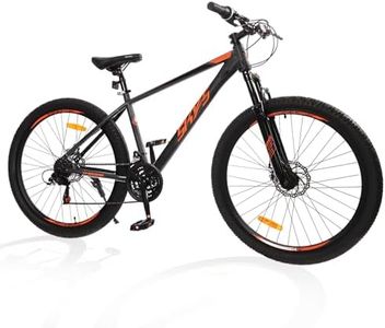SmiloSprk Mountain Bike, 27.5 inch Outdoor Cycling Bike,21-Speed/High-Carbon Steel/Dual Full Suspension, Adjustable Ergonomic Seat for Men Women Adult, Grey(L8)