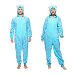 Sincere Party Adult Sulley Onesie Costume,Sulley Monster Onesie Pajamas Outfit for Men and Women Large