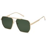 SOJOS Retro Oversized Aviator Polarized Sunglasses for Women Men Vintage Shades UV400 Classic Large Metal Sun Glasses SJ1161 with Gold/Green Lens