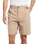 Boyzn Men's Golf Outdoor Flat Front Shorts Casual Work Dress Shorts Quick Dry Athletic Shorts with 5 Pockets Khaki-36