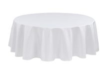 Home Beyond & HB design - 70-Inch Round Linen Look Rectangular Polyester Tablecloth - Waterproof Wrinkle Stain Resistant - White