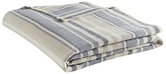 Eddie Bauer 213123 Herringbone Blanket, Full/Queen, Blue Stripe