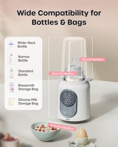 Nuliie 10-in-1 Baby Bottle Warmer – LCD, Timer, Smart Temp Control, BPA-Free