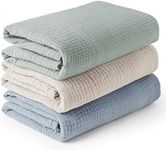 Konssy 3 Pack Muslin Swaddle Blanke