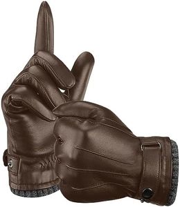 Aegend Leather Gloves for Men, Soft Warm Lining Full Hand Touchscreen Winter Gift Thermal