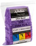 Artellius - Purple Glitter Hot Glue Sticks 4" x.27" (100 Bulk Pack) - Ultra Bond Hot Melt Adhesive Mini Glue Sticks for All temperature Glue Guns