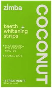 Zimba Coconut Flavored Teeth Whitening Strips | Vegan, Enamel Safe Hydrogen Peroxide Teeth Whitener for Coffee, Wine, Tobacco, and Other Stains | 14 Day Treatment | Coconut