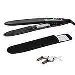 LOVANI Professional Flat Iron 450F LCD Display Salon Super Slim Hair Straightener with Heat Resistant Bag,2 Salon Clips Black