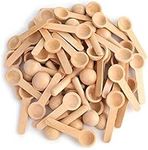 Tebery 60PCS Mini Wooden Spoons Small Bath Salt Spoon Candy Spoon Baby Spoon for Spice Jars Seasoning Honey Coffee