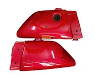 Road Religion Side Panel with Rubber Fittings compatible with Yamaha RX100/RX135 - High Graded (Red)