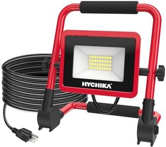 HYCHIKA 30W LED Work Light, 3500 Lumen Brightness Portable Flood Light with Stand, IP65 Waterproof, 6.6 ft Cord for Outdoor/Indoor LED, Car Repair