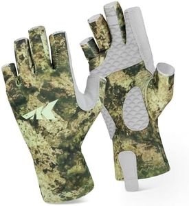 KastKing La Sal Fishing Gloves UPF50+ Sun Gloves UV Protection Fingerless Gloves Men Women for Outdoor, Kayaking, Rowing, Paddling, Canoeing, Hunting