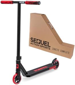 Sequel Ignite Stunt Scooter, Pro Complete Trick Scooter for Kids 8+, Beginner Skatepark BMX Scooter (Black/Red)