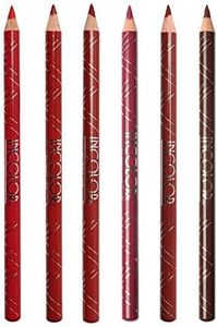 Incolor Intense Lipliner Pencil Set,Smudge Free, Waterproof Creamy Lip Liner Pencil, Multi Color pack of 6 COMBO 1 (1,2,3,4,5,6)