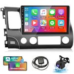 Android Car Stereo Radio for Honda Civic 2006-2011 with Apple Carplay Android Auto Rimoody 10.1’’ Touch Screen Car Radio Bluetooth GPS WiFi FM Mirror Link RCA USB SWC Backup Camera