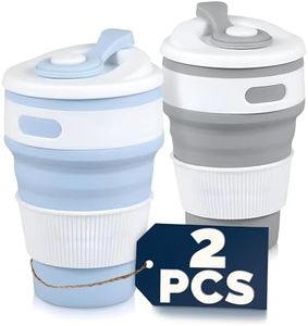 2Pcs Collapsible Cups for Traveling - 12oz Collapsible Cup with Lid Travel Coffee Tumbler Reusable Collapsible Coffee Cup Valentines Cups - Camping Cups Collapsible Travel Cup Insulated Coffee Mug