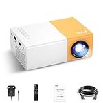 Mini Projector, PVO Portable Projector for Cartoon, Kids Gift, Outdoor Movie Projector, LED Pico Video Projector for Home Theater Movie Projector with HDMI USB TV AV Interfaces and Remote Control