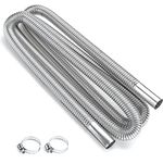 QISF Stainless Steel Exhaust Pipe | 300cm Car Parking Heater | D: 2.5cm Heater Hoses with 2 Clips | Flexible Tail Pipe Diesel Gas Vent Gas Exhaust Hose for Auto | Also Fit for Kitchen Drain