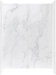 Ove Decors Arroyo 60 x 32 in. Solid Surface Alcove Shower Wall, Carrara